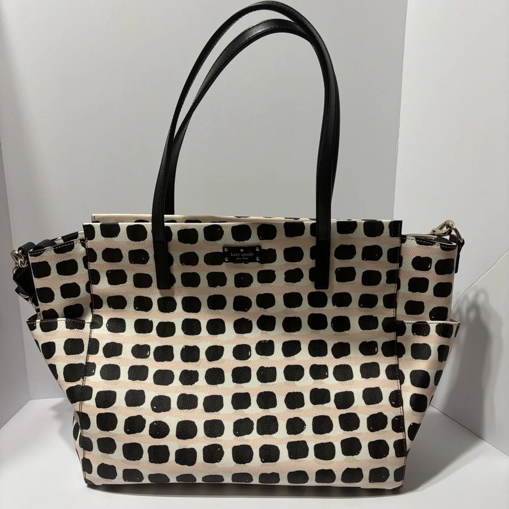Kate Spade New York Kaylie Diaper Bag Pink Black White